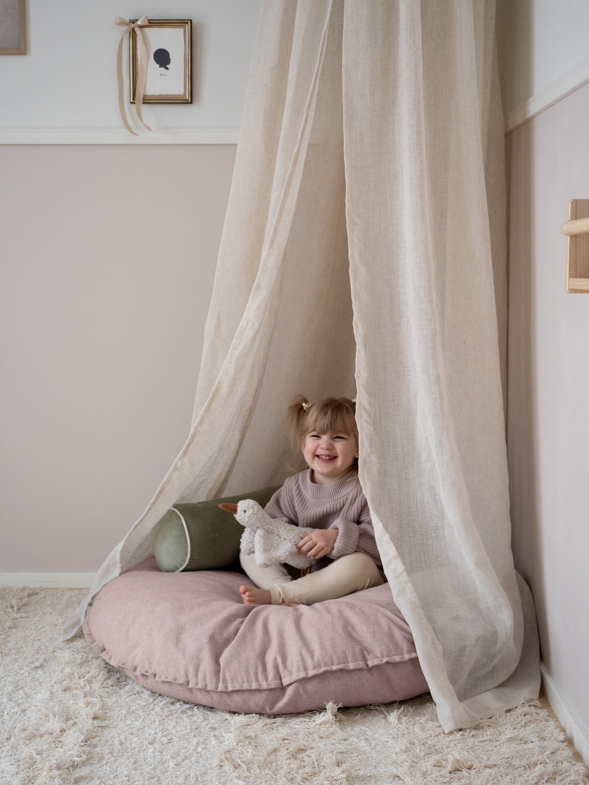 Coussin de sol LEMPI | rose clair