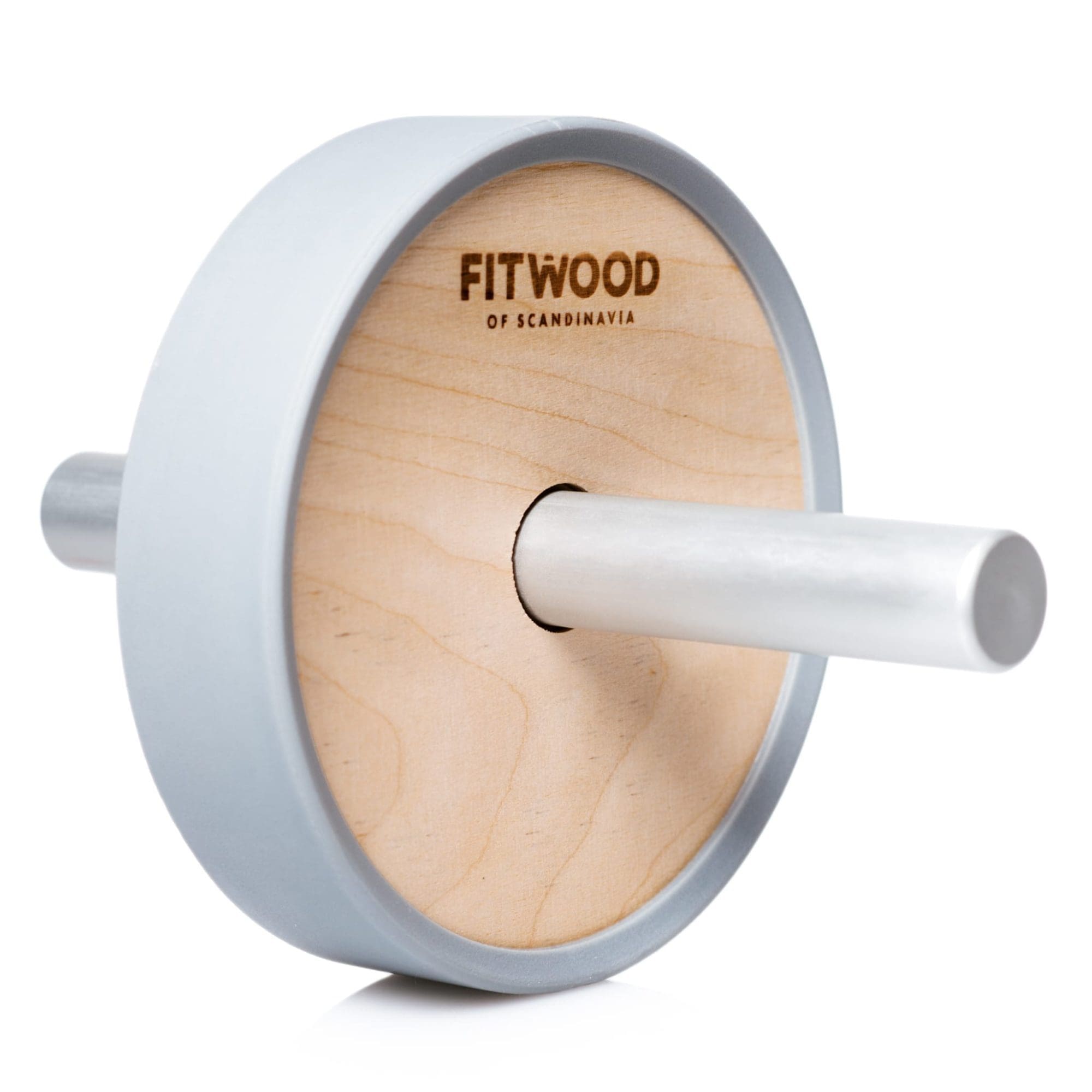 FitWood Kjerag exercise wheel ab roller birch wood grey aluminium handle grey